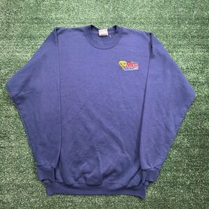 VTG STYLE Port and Company Mens Mega Millions Lottery Sweatshirt Navy Blue Large